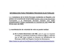 INFORMACIÓN PARA PRÓXIMOS PROCESOS ELECTORALES